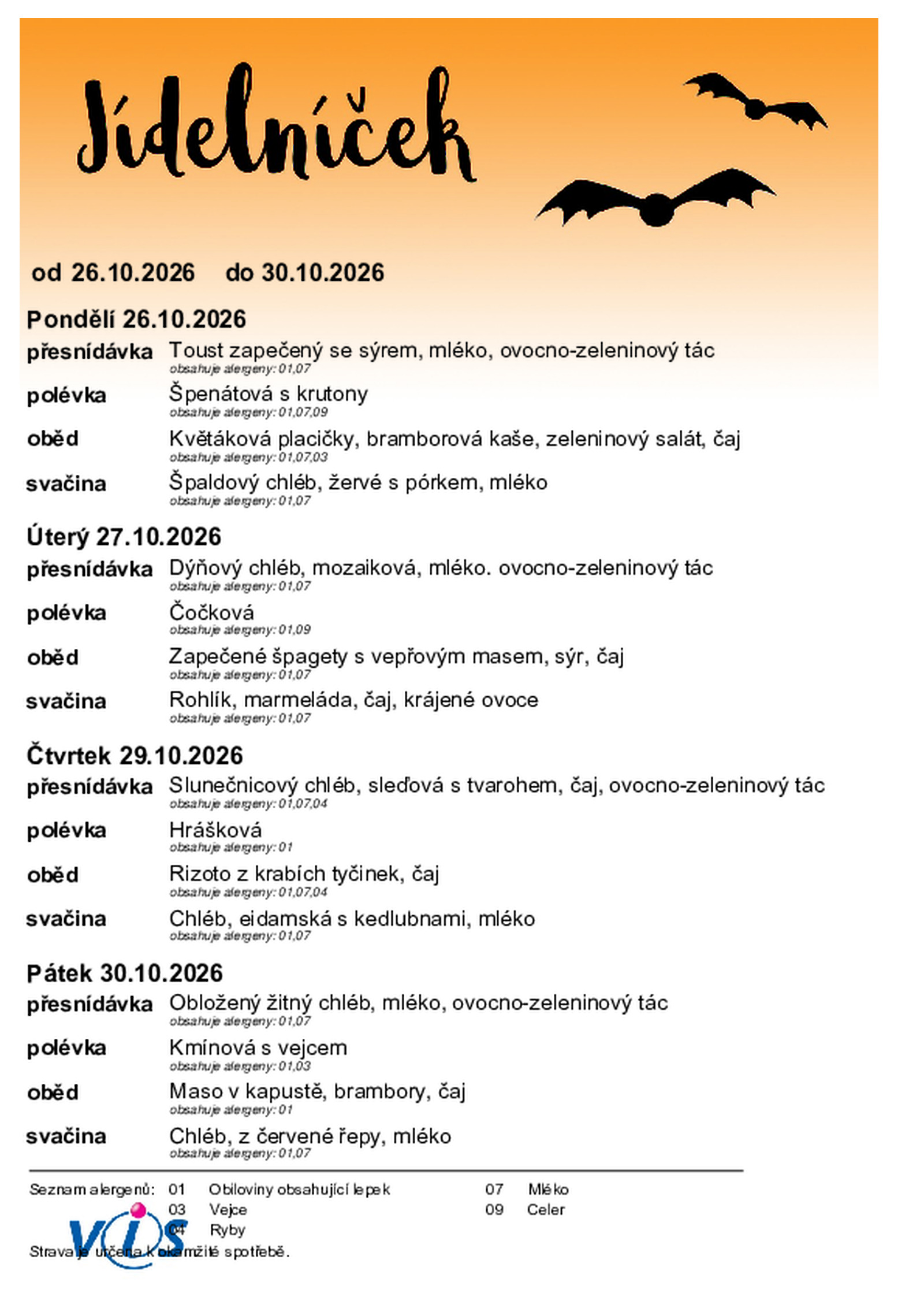 Jídelníček jidelnicek